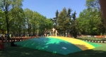 Blije Dries air trampoline springkussen